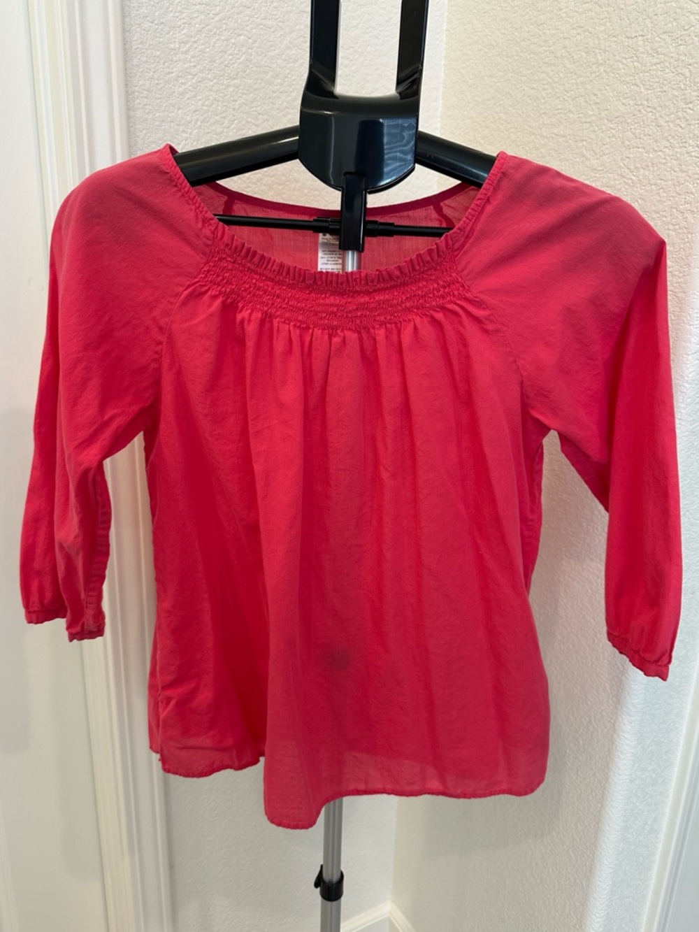 Patagonia Women's Smocked Neck 3/4 Sleeve Top - Bright Pink size XS